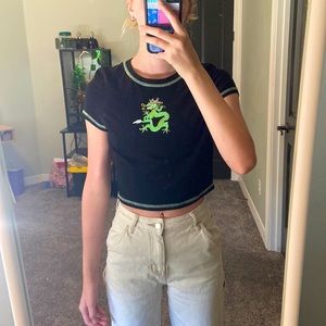 Cute dragon crop shirt and pink crop shirt!